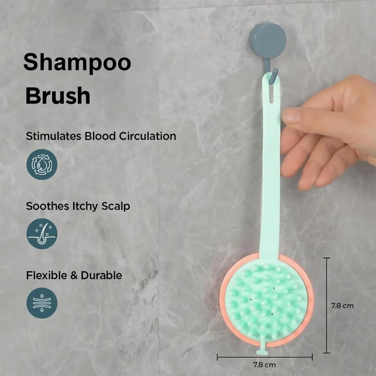Urbane Home Hair Massager Brush | Soft Silicone Bristles | Shampoo Brush for Hair Washing | Scalp Massager | Massager Brush For Dandruff | 3 Piece | XJPNKU | Pink