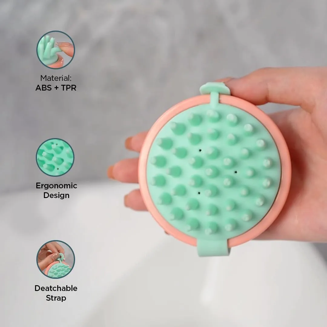 Urbane Home Hair Massager Brush | Soft Silicone Bristles | Shampoo Brush for Hair Washing | Scalp Massager | Massager Brush For Dandruff | 3 Piece | XJPNKU | Pink
