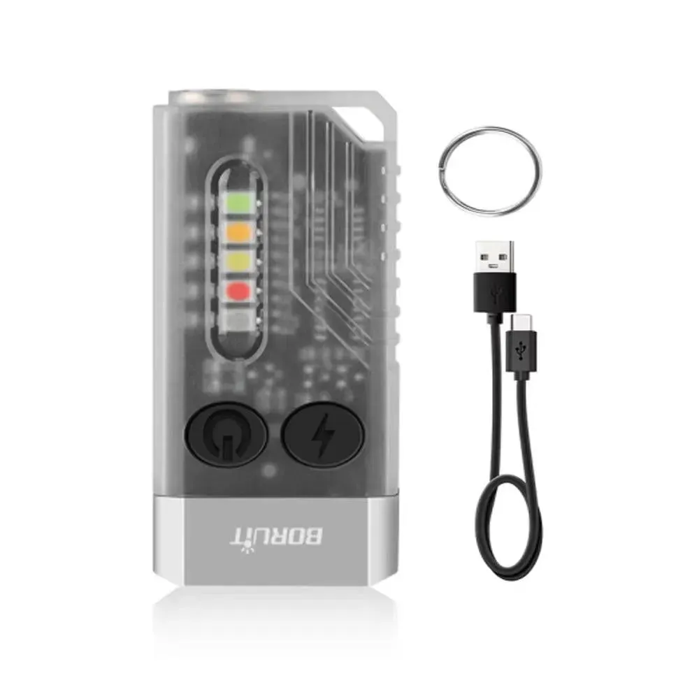 V10 EDC Keychain Light 1000 LM Powerful LED Flashlight Type-C Rechargeable Uv Lamp Tiki Fishing Torch Camping Lantern