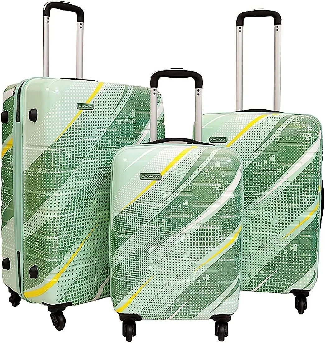 VIP Radiance Printed 4 Wheel Cabin Suitcase 30x51x75cm Green