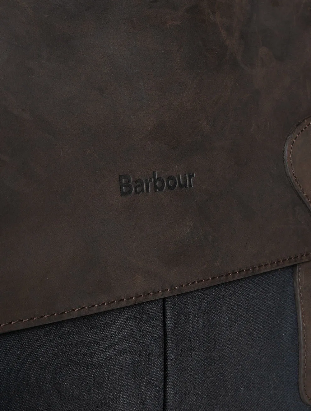 Wax Leather Brief Case Navy