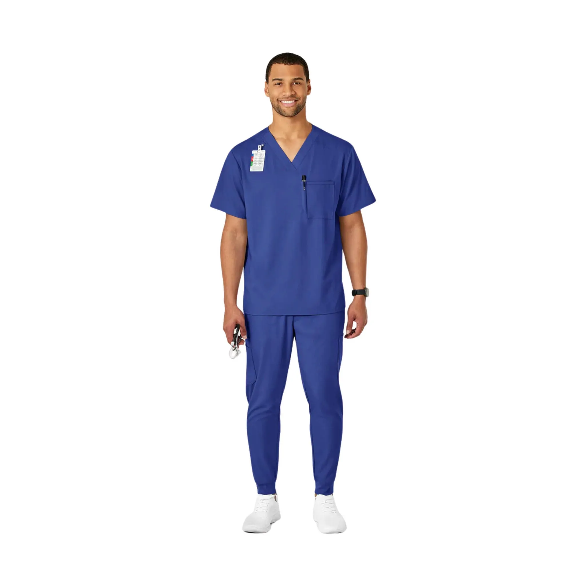 WonderWink Men's Pro V Neck Scrub Top - Galaxy Blue